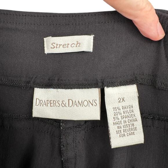 Drapers & Damons Black Stretch Full Length Straight Leg Classic‎ Pants Size 2X - Picture 3 of 7